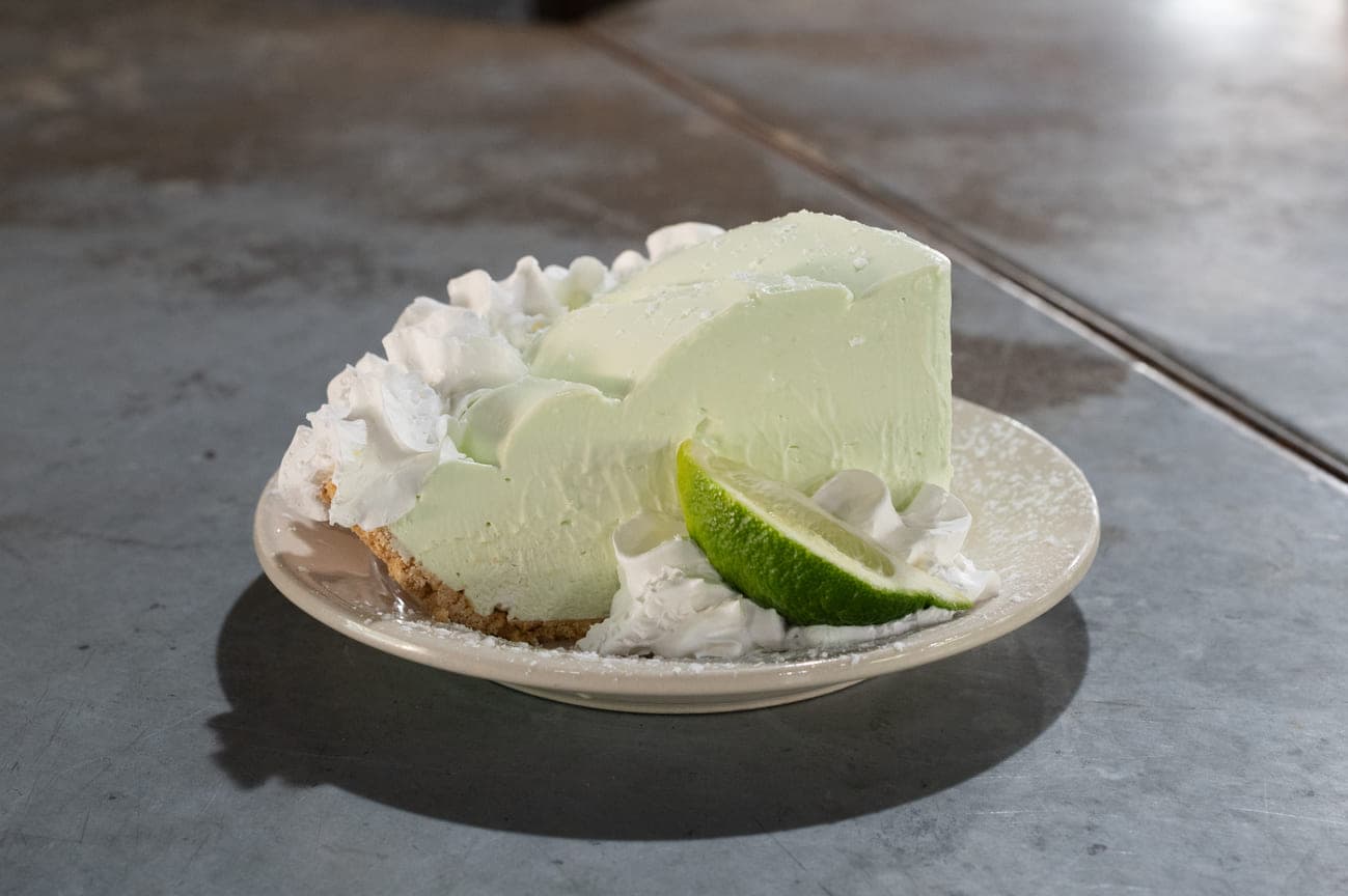 Slice of key lime pie