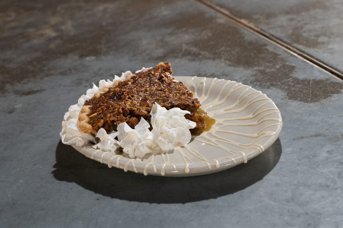 Slice of pecan pie