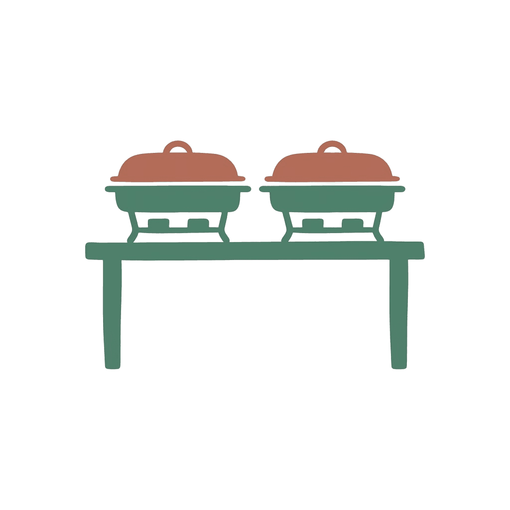 Step three — buffet line illustration