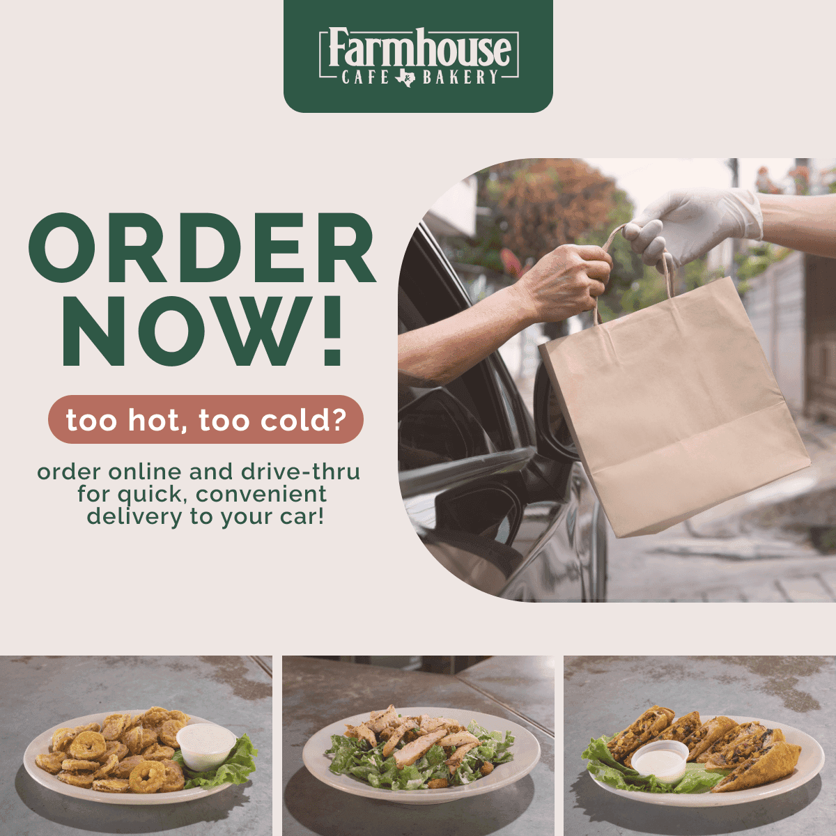 Order online and drive-thru at Farmhouse Cafe